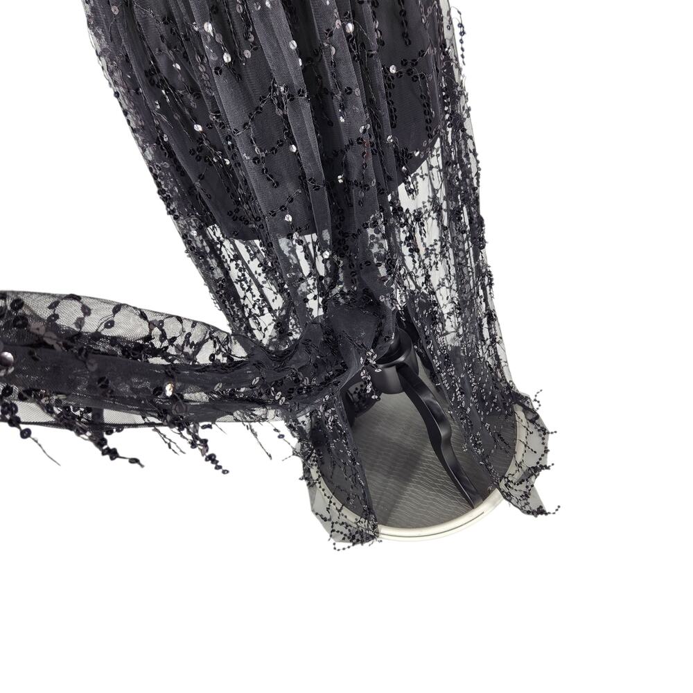 NWT Dress Day Sequin Plunge Neckline Open Back Formal Gown Long Sheer Skirt - Picture 10 of 10